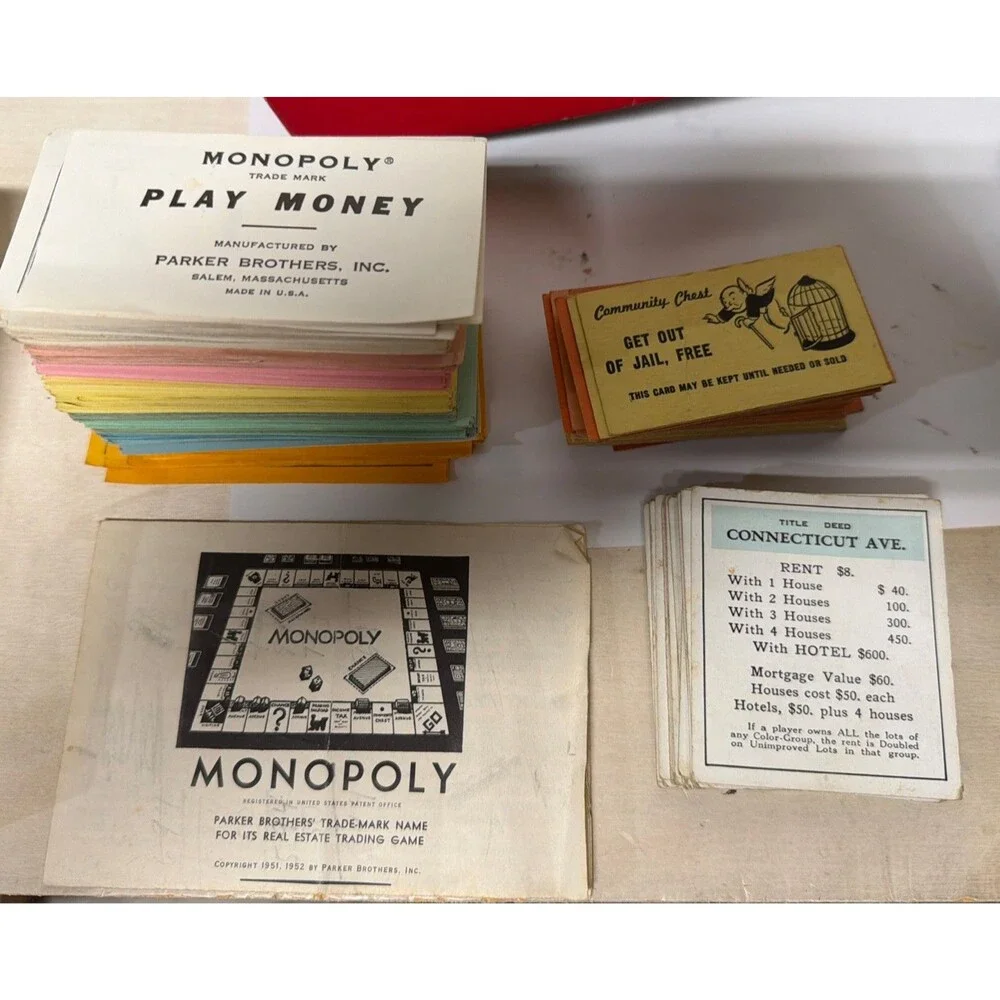 Vintage Monopoly Popular Edition  Board Game by Parker Brothers, No Board As Is